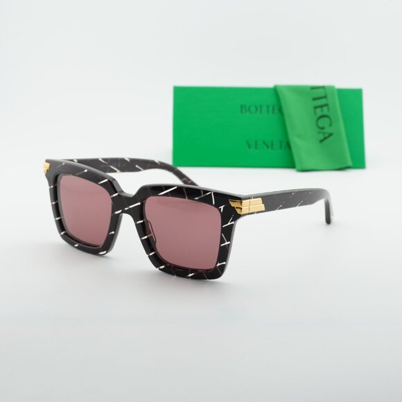 Bottega Veneta BV1005S 009 Square Sunglasses - Burgundy / Pink main image 9